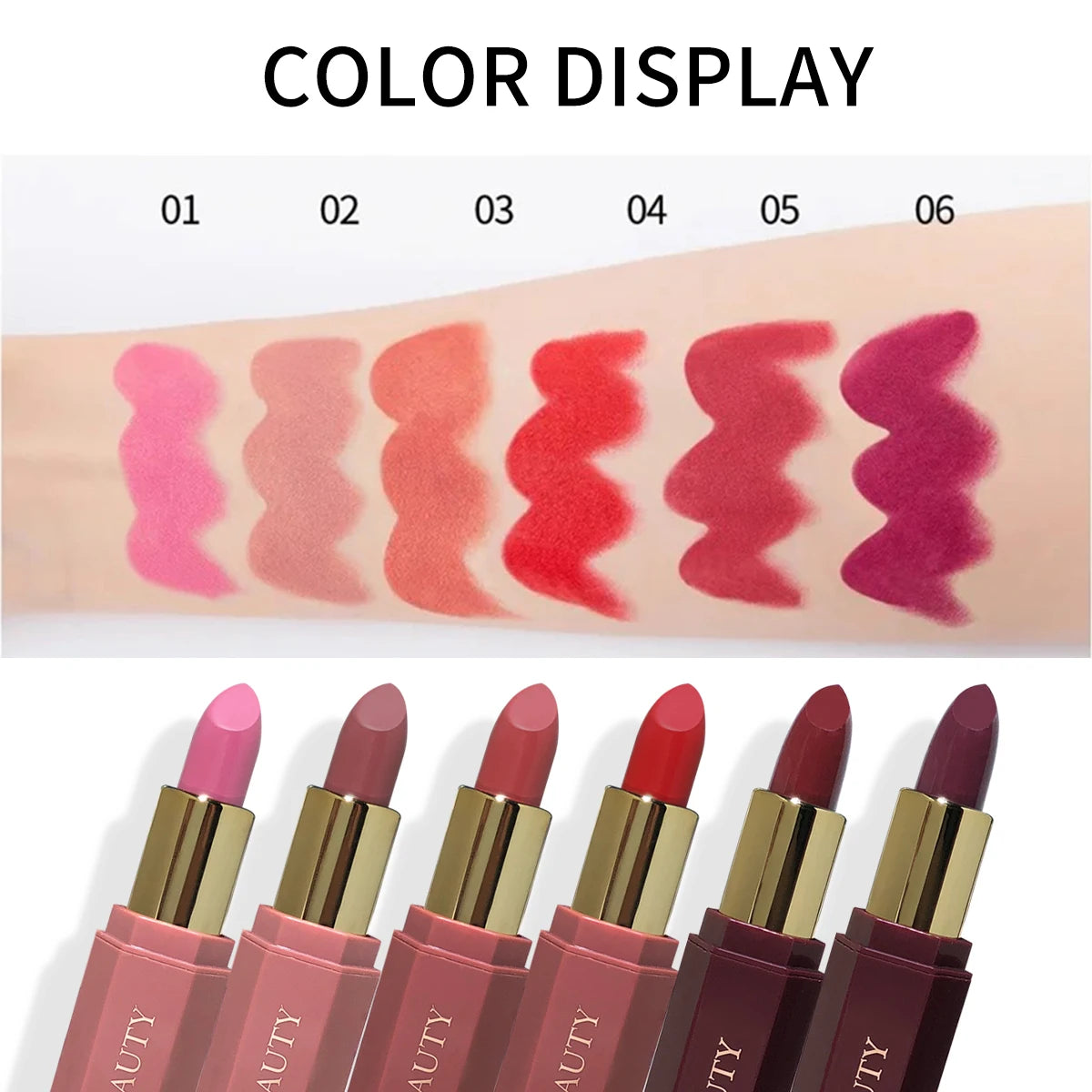 Matte waterproof velvet nude lipstick - Sexy red-brown long-lasting makeup - Professional style, easy to carry