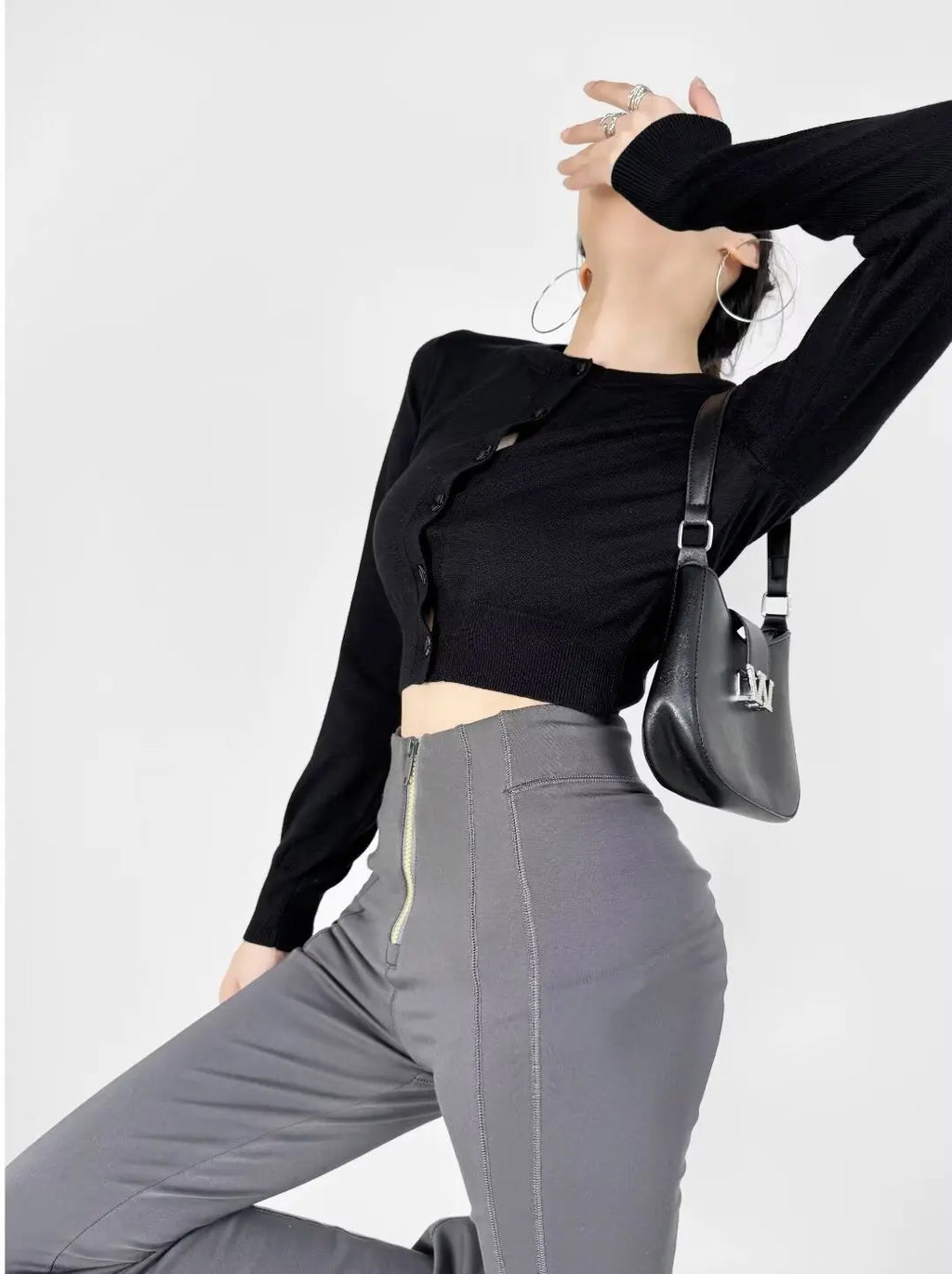 Retro Button Through Pointelle Knit Cardigan