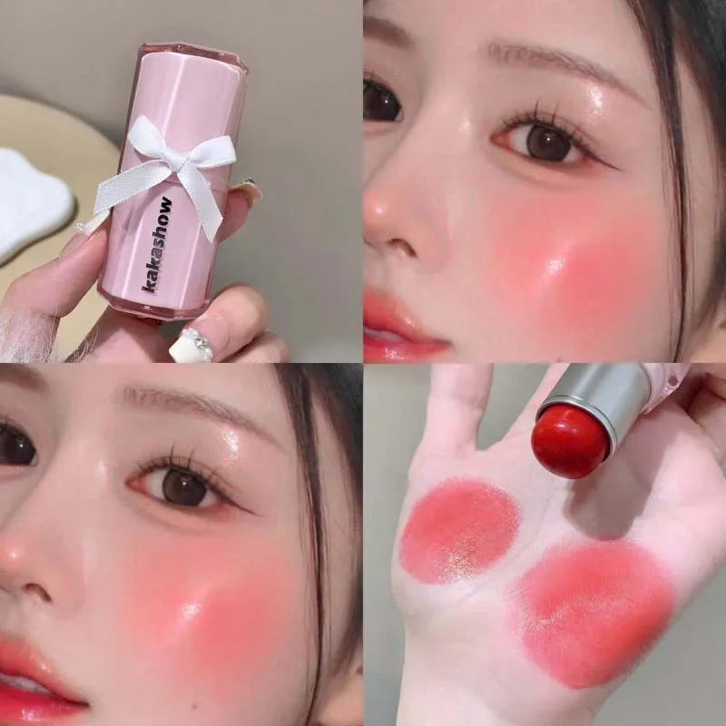 Water Plumping Gloss Rouge Blush Stick Matte Moisturizing Lipgloss Lasting Easy To Smudge Natural Blusher Lip and Cheek Dual-use