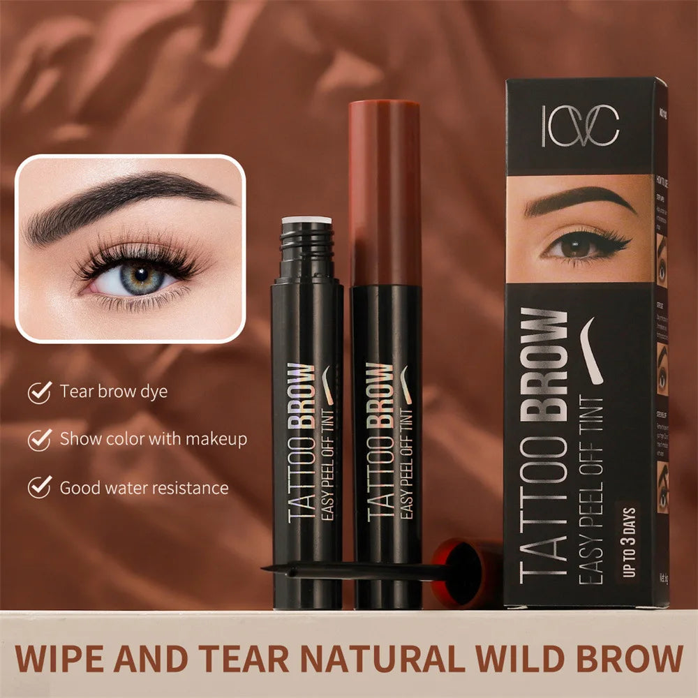 Tear-away eyebrow tint cream, smudge-proof, long-lasting, flawless formula, easy brush-on application, no-smudge eyebrow tint