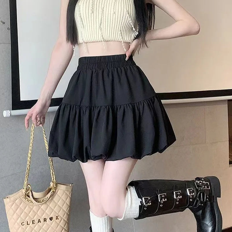 Pleated Bubble Mini Skirt