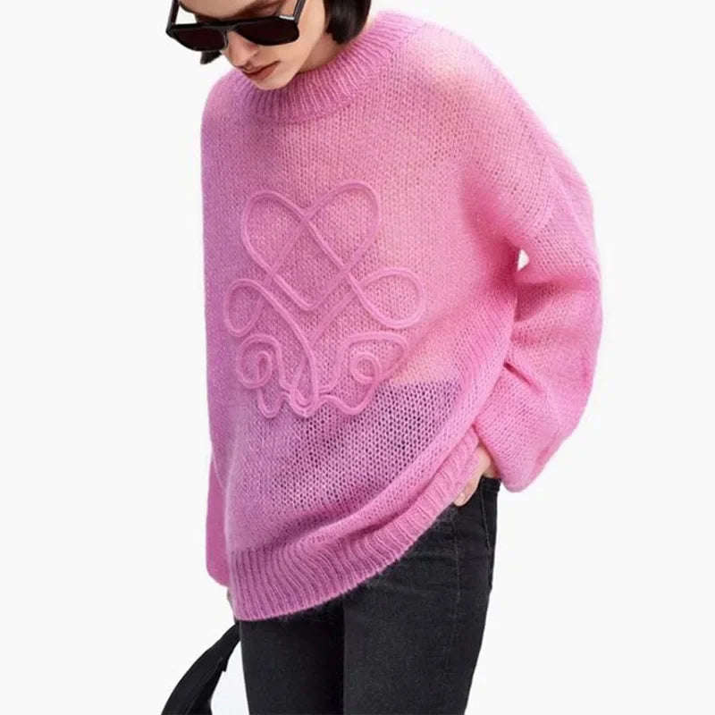 Round Neck Knitted Pullover