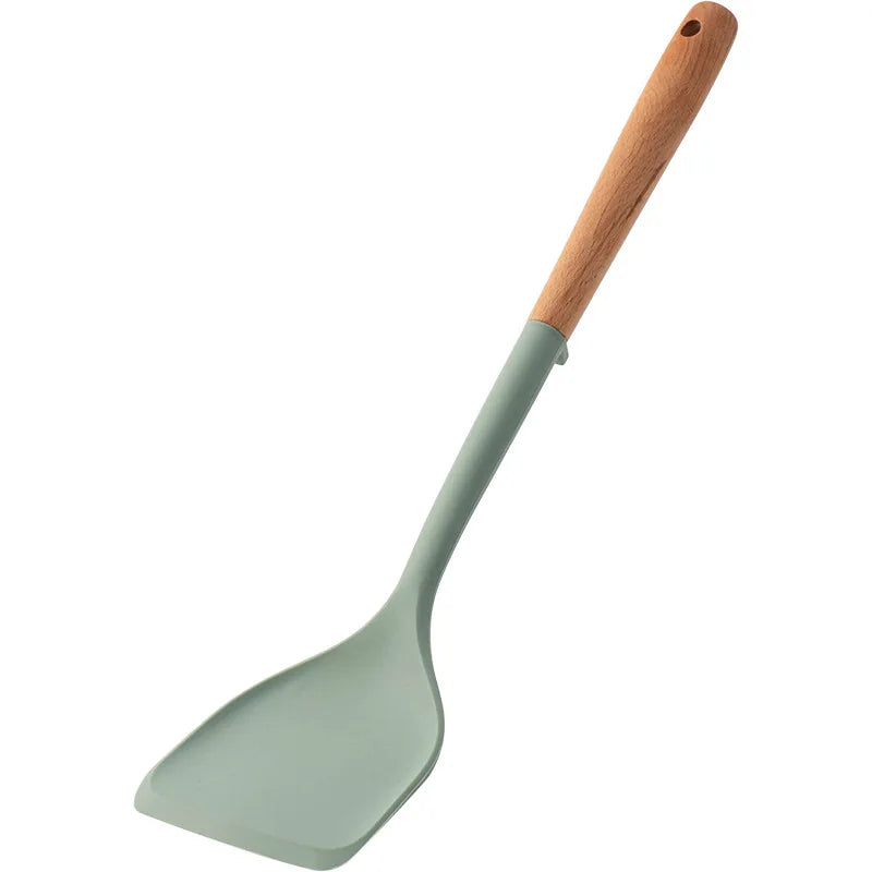 Chinese Style Silicone Wood Handle Spatula
