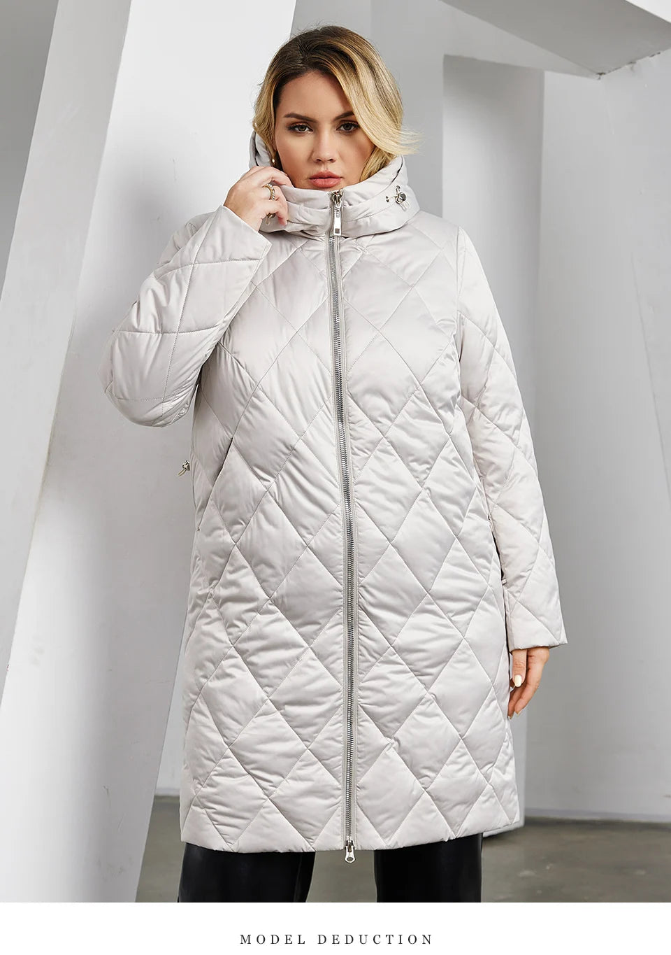Astrid Women's Winter Jacket 2023 Plus Size Women Parka Long Thick Bio Down Jackets Hooded Diamond Quilted Coat Female Clothing