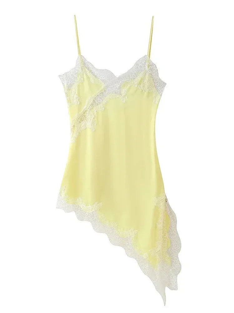 Lace Patchwork Satin Shorts