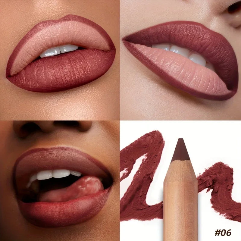 Matte Lip Liner- Long-Lasting,  Easy to Color, Includes Sharpener - Perfect for a Flawless Finish! Pudaier Lip Contour 2.0