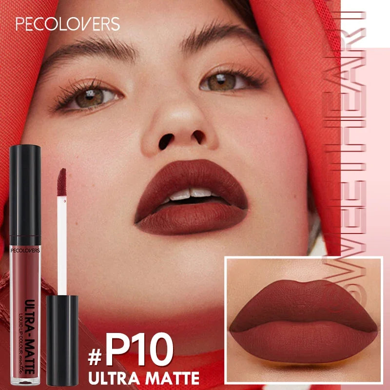 Velvet Mate Nude Brown Red Lip Gloss Lint Matte Liquid Lipstick Waterproof Long Lasting Tube Makeup Cosmetic Lipsticks Lipgloss