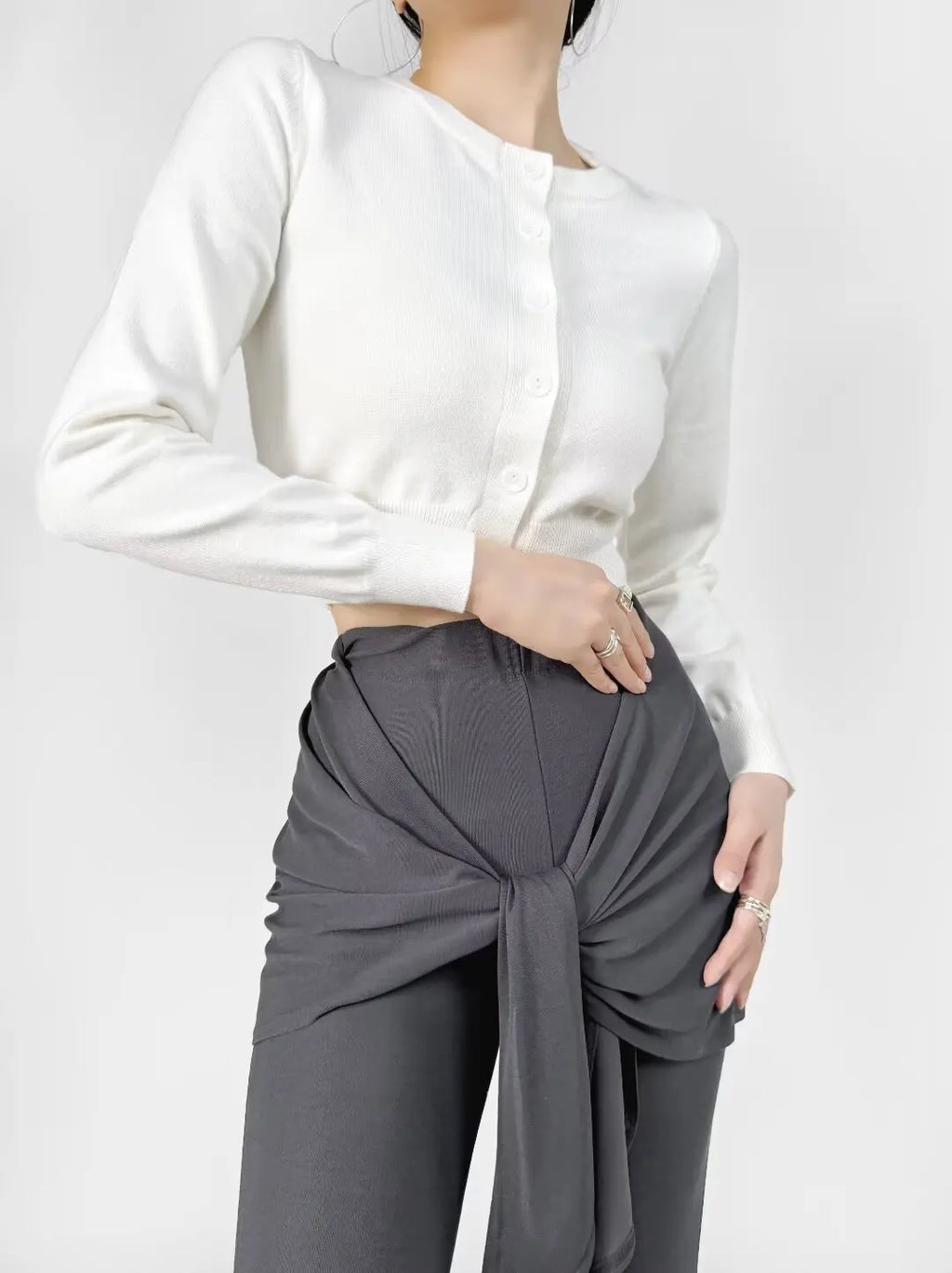 Retro Button Through Pointelle Knit Cardigan