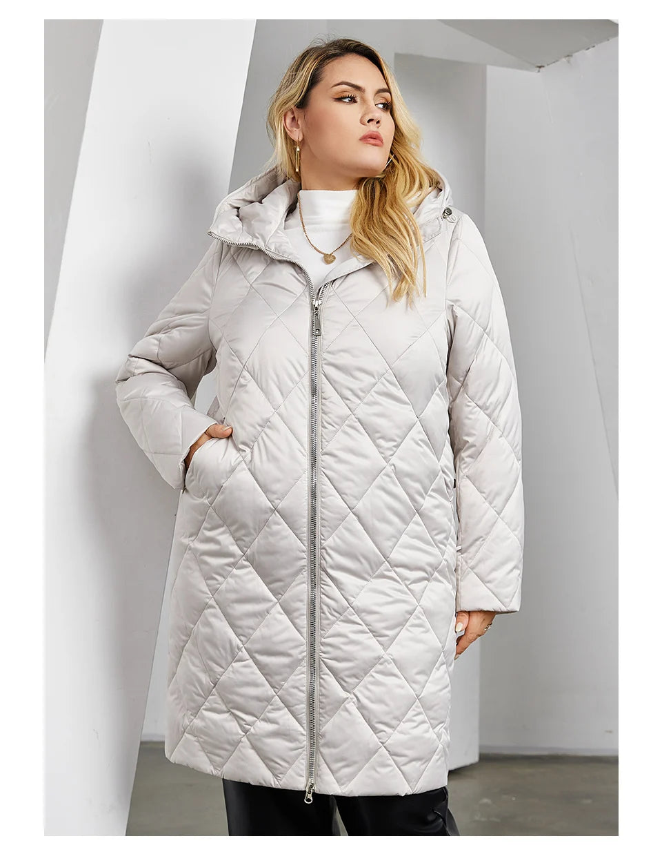 Astrid Women's Winter Jacket 2023 Plus Size Women Parka Long Thick Bio Down Jackets Hooded Diamond Quilted Coat Female Clothing