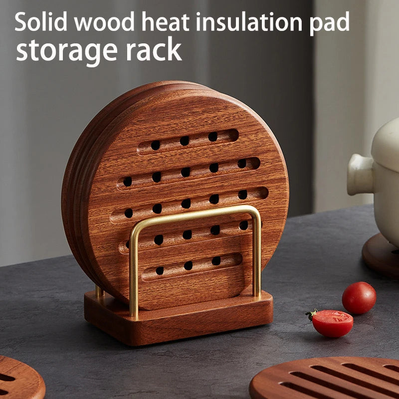 Wooden Trivet ebony pad