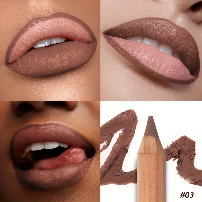Matte Lip Liner- Long-Lasting,  Easy to Color, Includes Sharpener - Perfect for a Flawless Finish! Pudaier Lip Contour 2.0