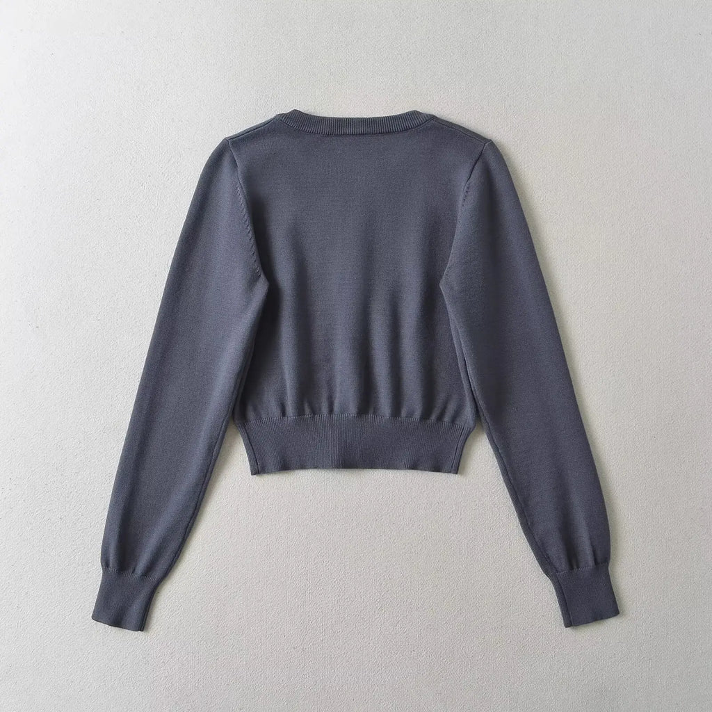 Retro Button Through Pointelle Knit Cardigan