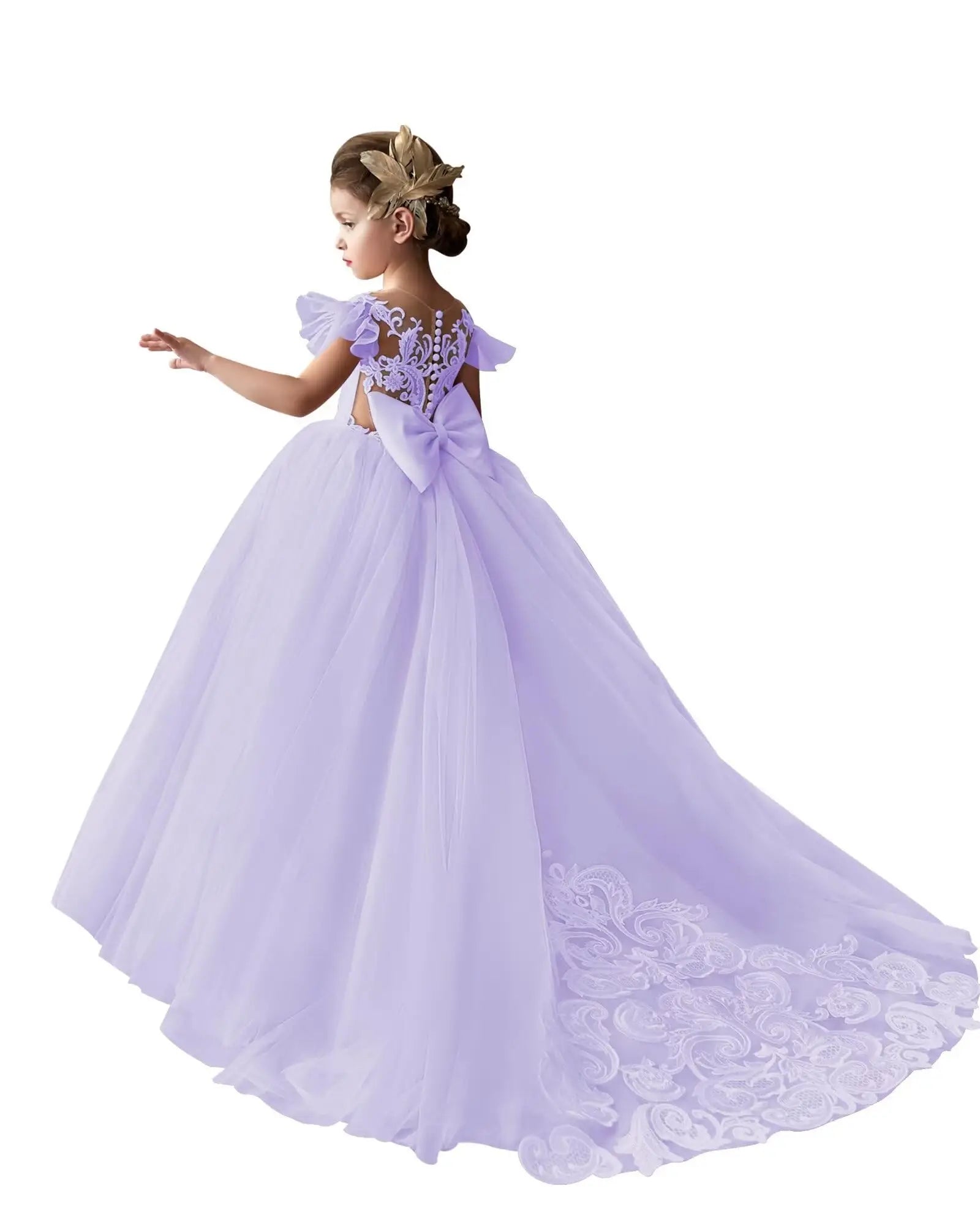 Flower Long Lace Princess Dress