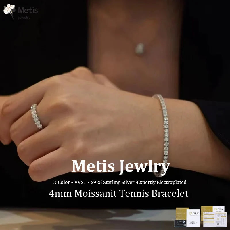 4mm Dainty Full Moissanite Tennis Bracelet