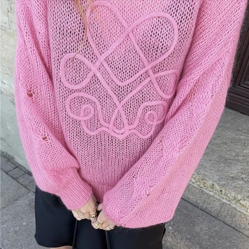 Round Neck Knitted Pullover