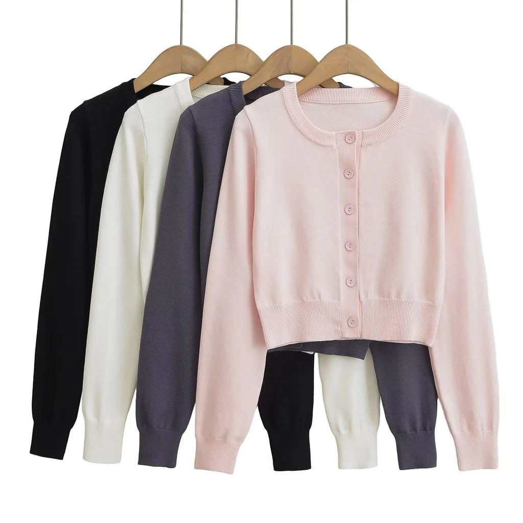 Retro Button Through Pointelle Knit Cardigan