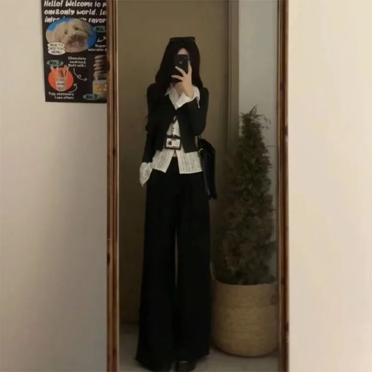 Fake Two Piece Patchwork Lapel Neck Shirt