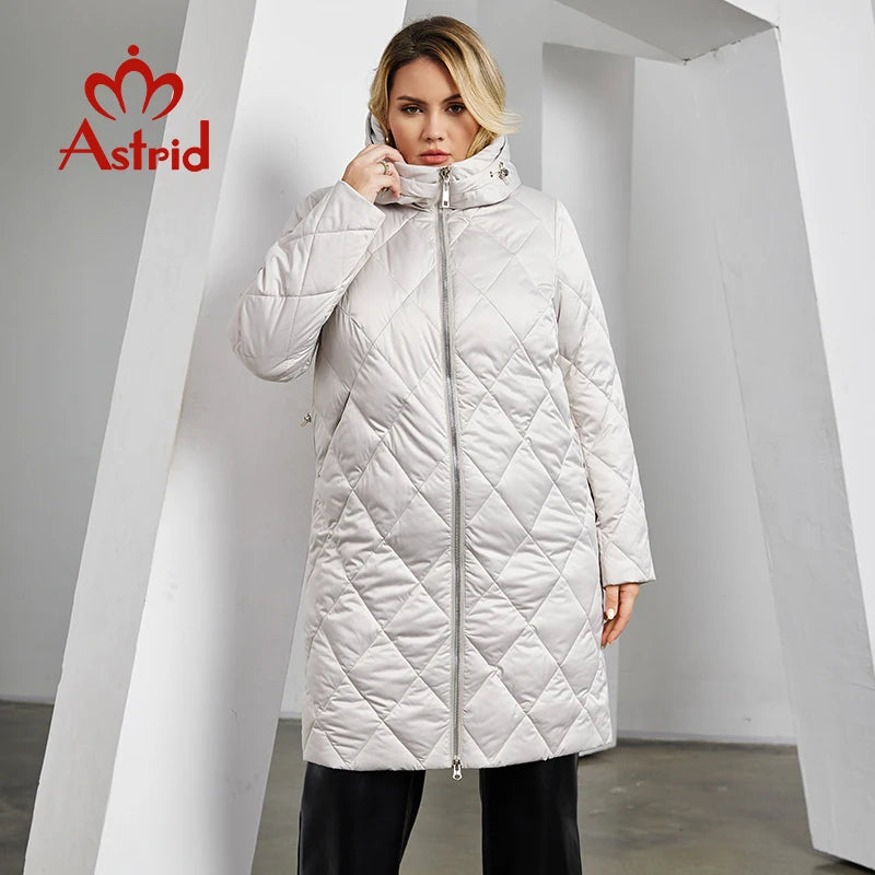 Astrid Women's Winter Jacket 2023 Plus Size Women Parka Long Thick Bio Down Jackets Hooded Diamond Quilted Coat Female Clothing