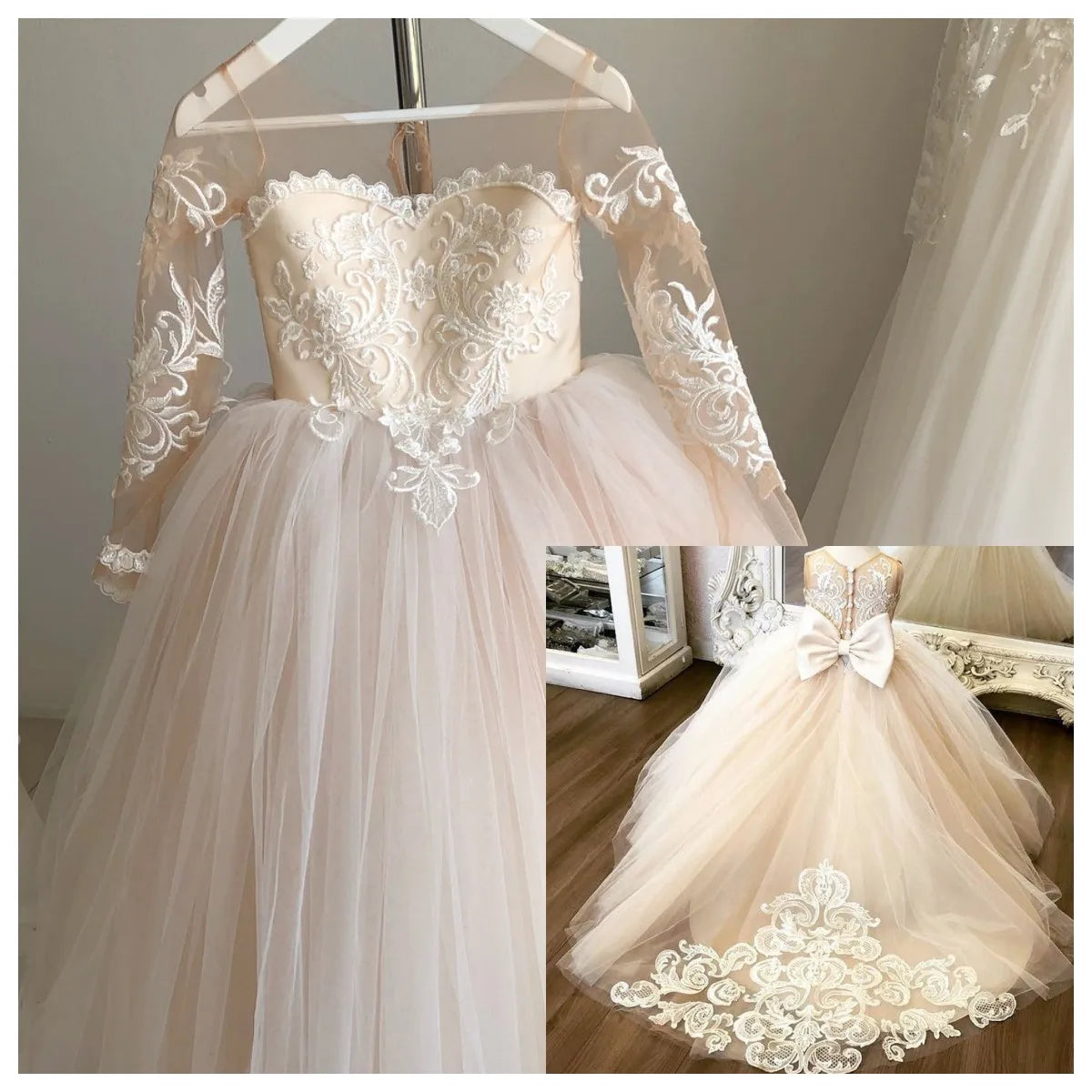 Flower Long Lace Princess Dress