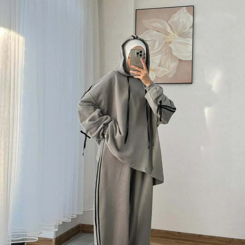 Sporty Stripe Outfits Tracksuit