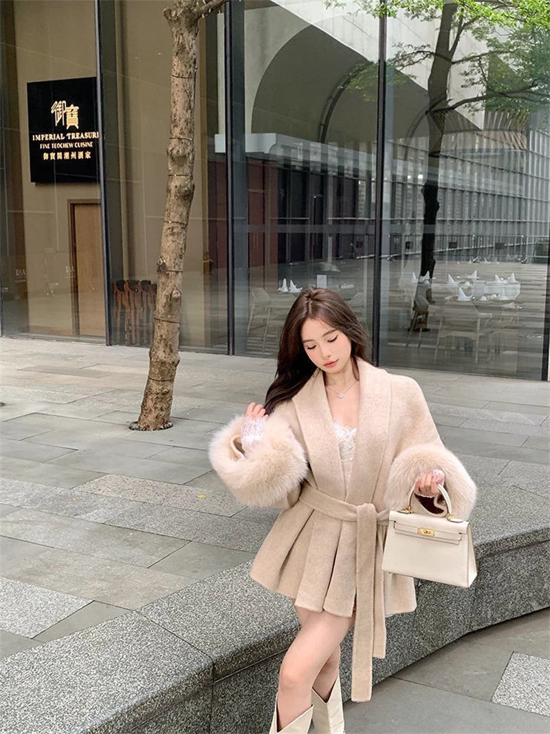 Thin Strap Woolen Jacket