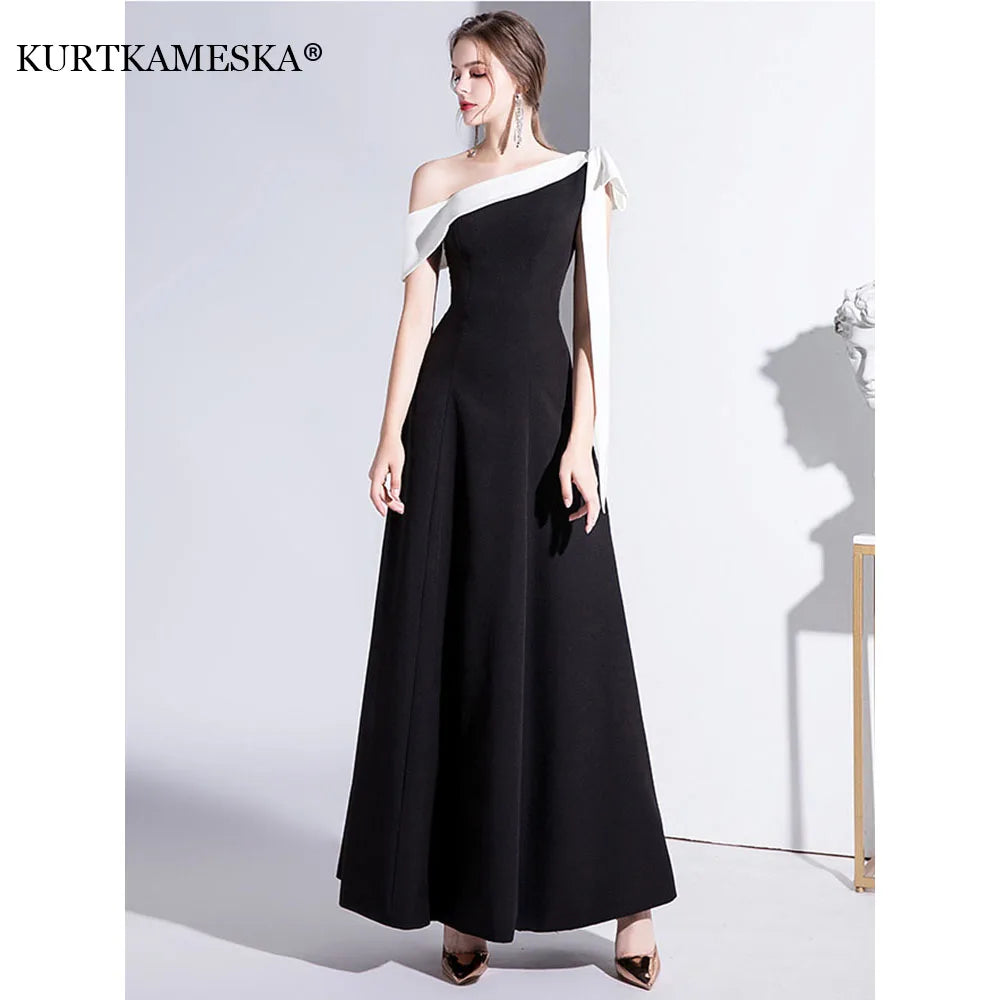 Elegant Black Formal Evening Long Dress