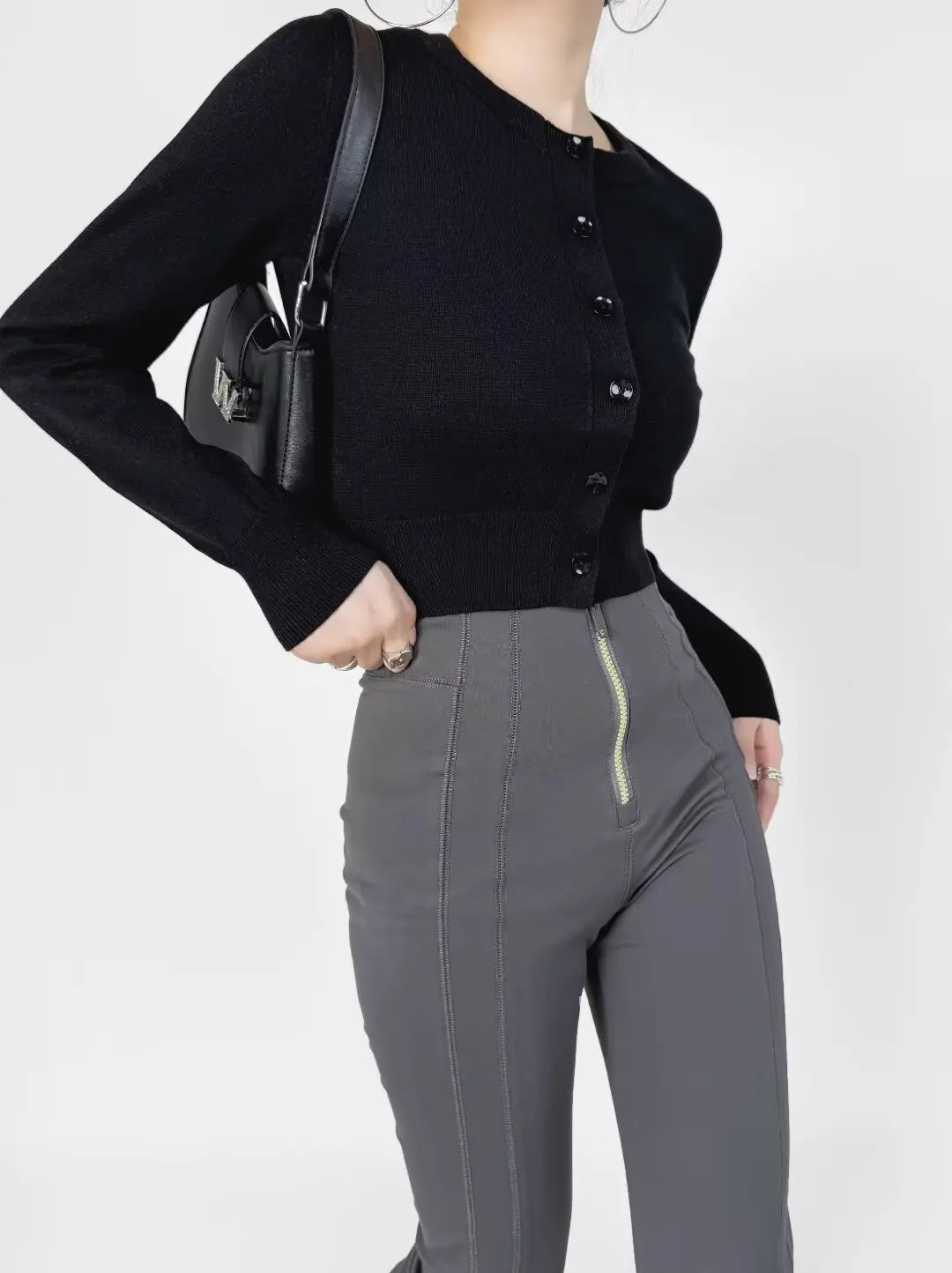 Retro Button Through Pointelle Knit Cardigan