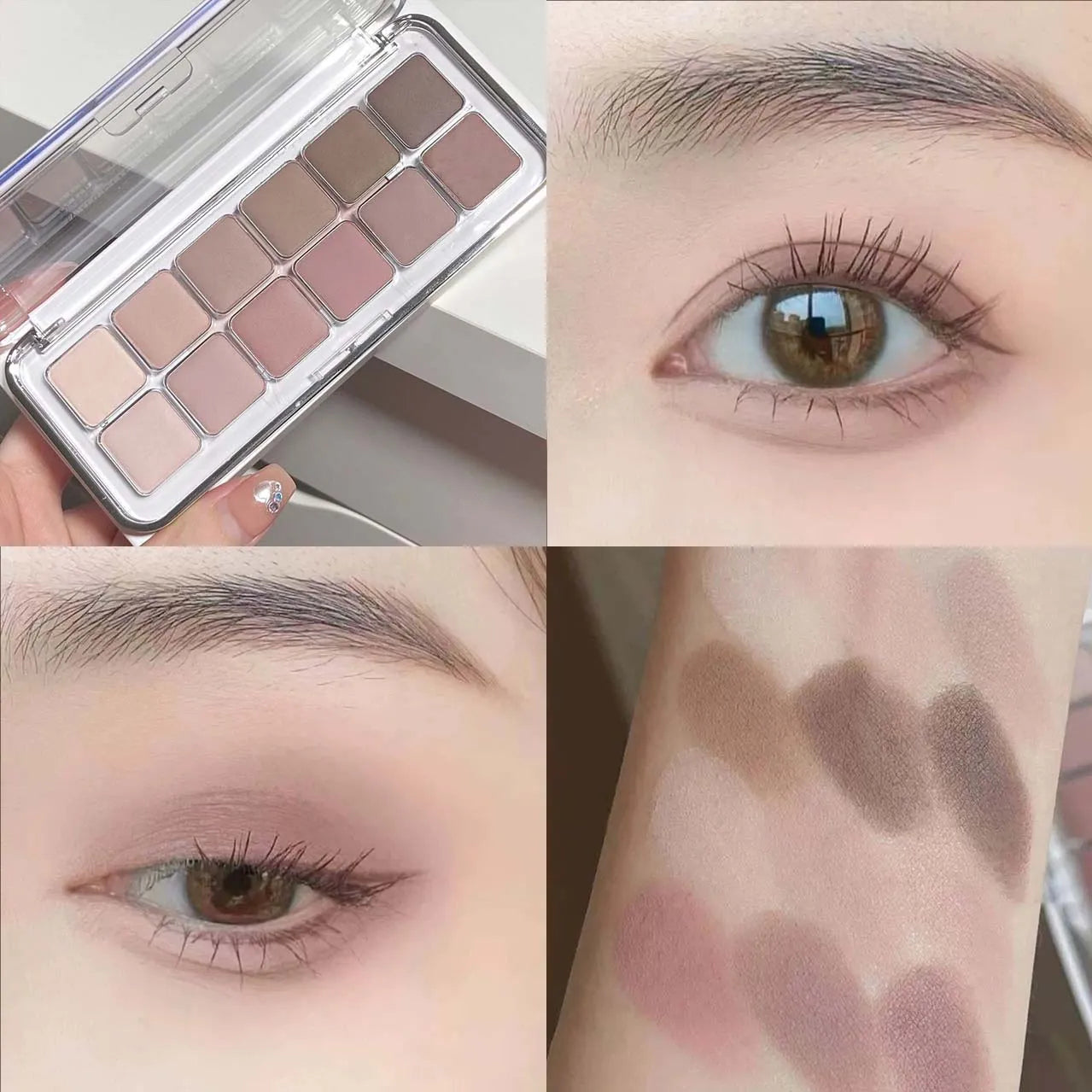 Eye Contour Makeup 12color Eyeshadow Palette Soft Matte Grey Pink Eyeshadow High Pigment Wine Red Brown Eye Shadow for Daily Use