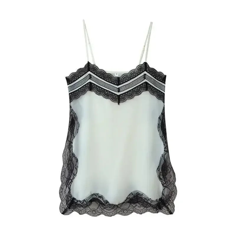 Lace Patchwork Satin Shorts