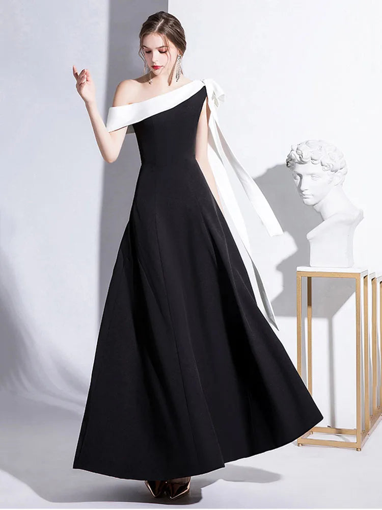 Elegant Black Formal Evening Long Dress