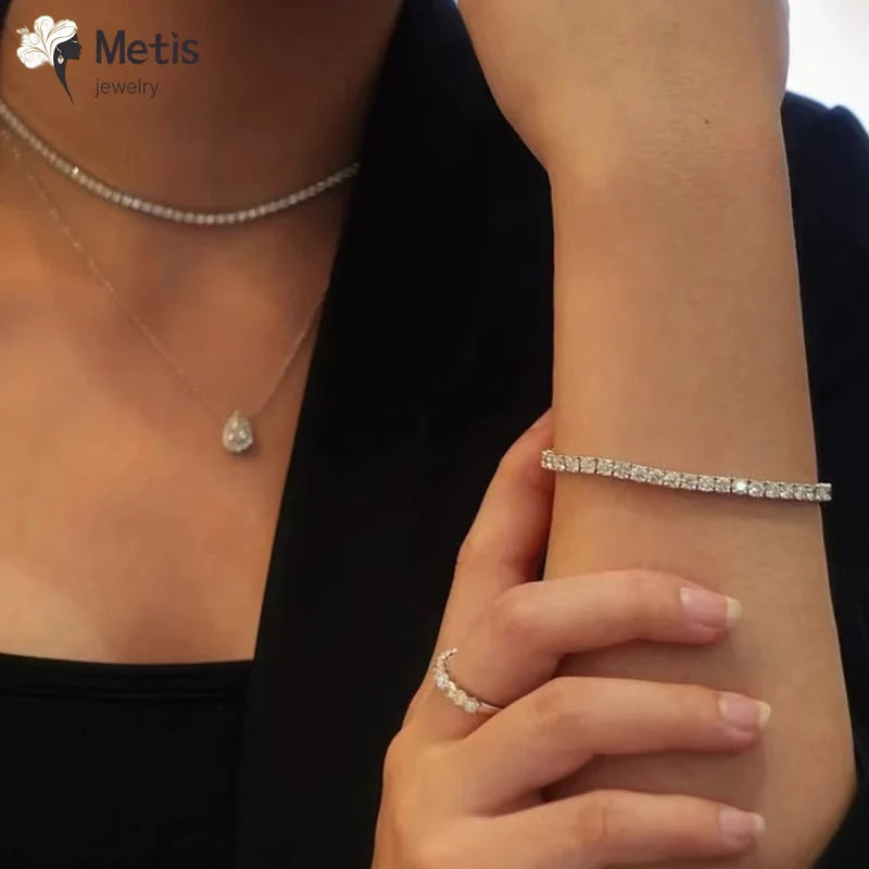 4mm Dainty Full Moissanite Tennis Bracelet