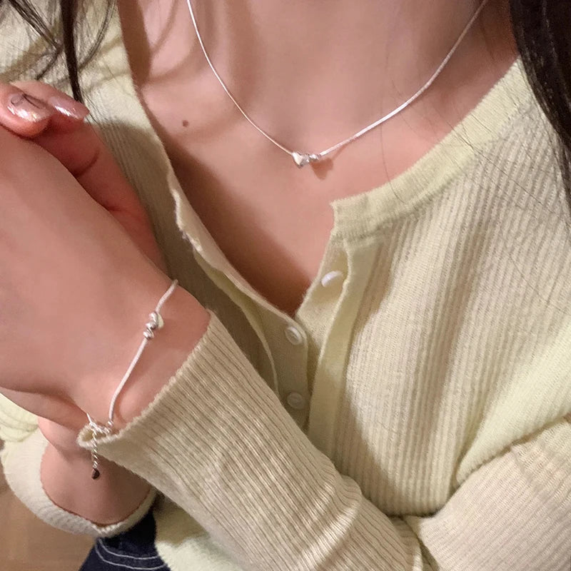 New 925 Sterling Silver Heart Necklace