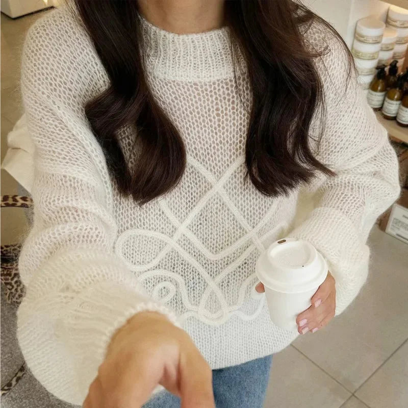 Round Neck Knitted Pullover