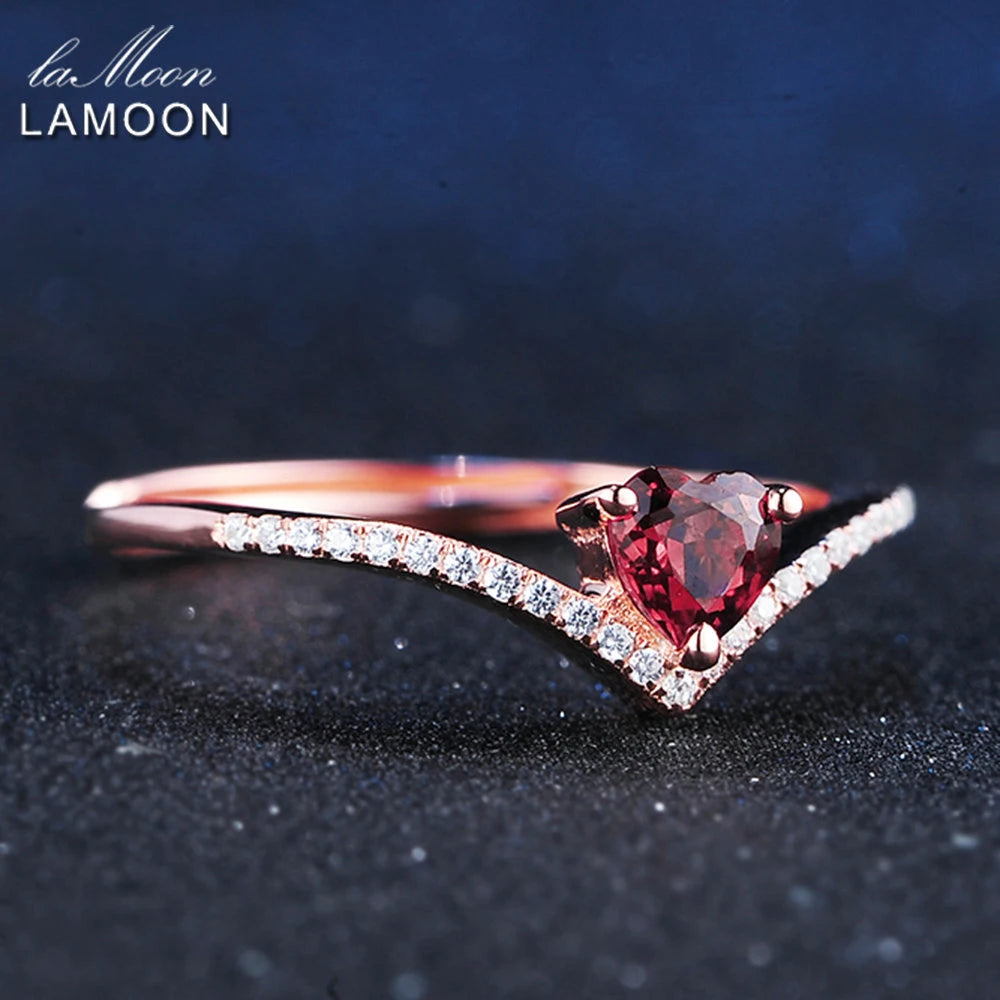 Natural Red Garnet Ring