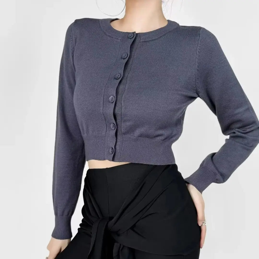 Retro Button Through Pointelle Knit Cardigan