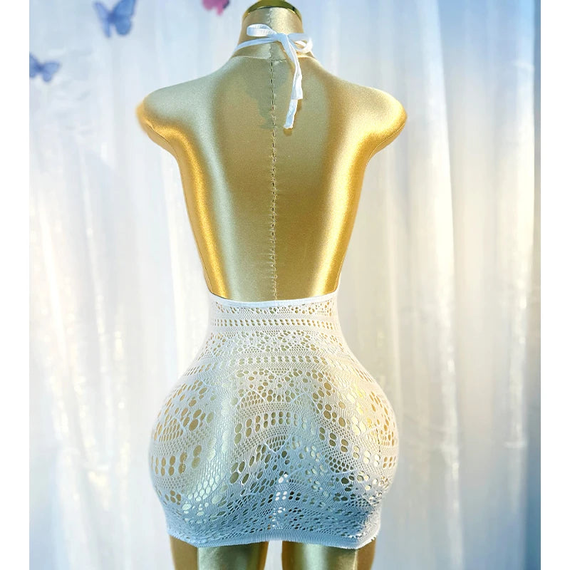 Cover Up Hollow Out Fishnet Dress