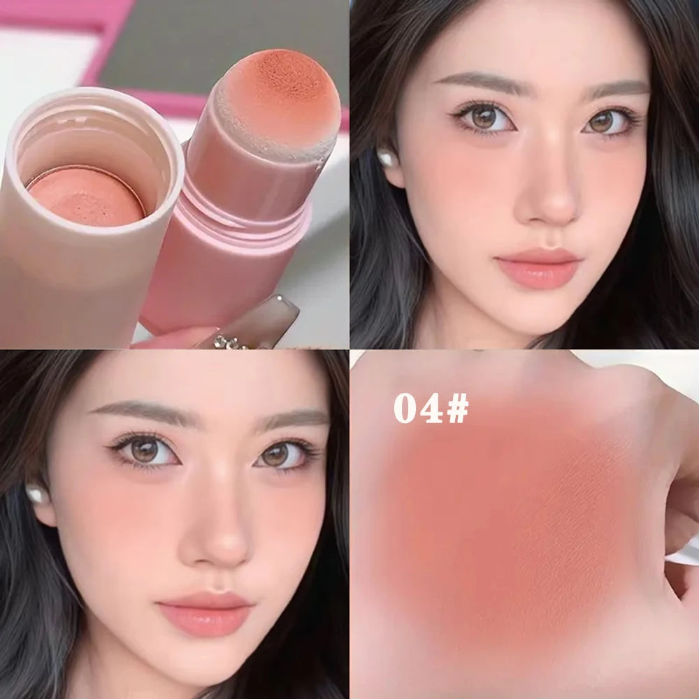 Waterproof, Matte Blush Stick, Soft Mist Effect, Long-lasting and Cute Natural Supernatural Monochrome Blush