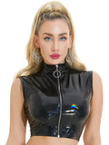 Wet Look PVC Bustier Crop Top