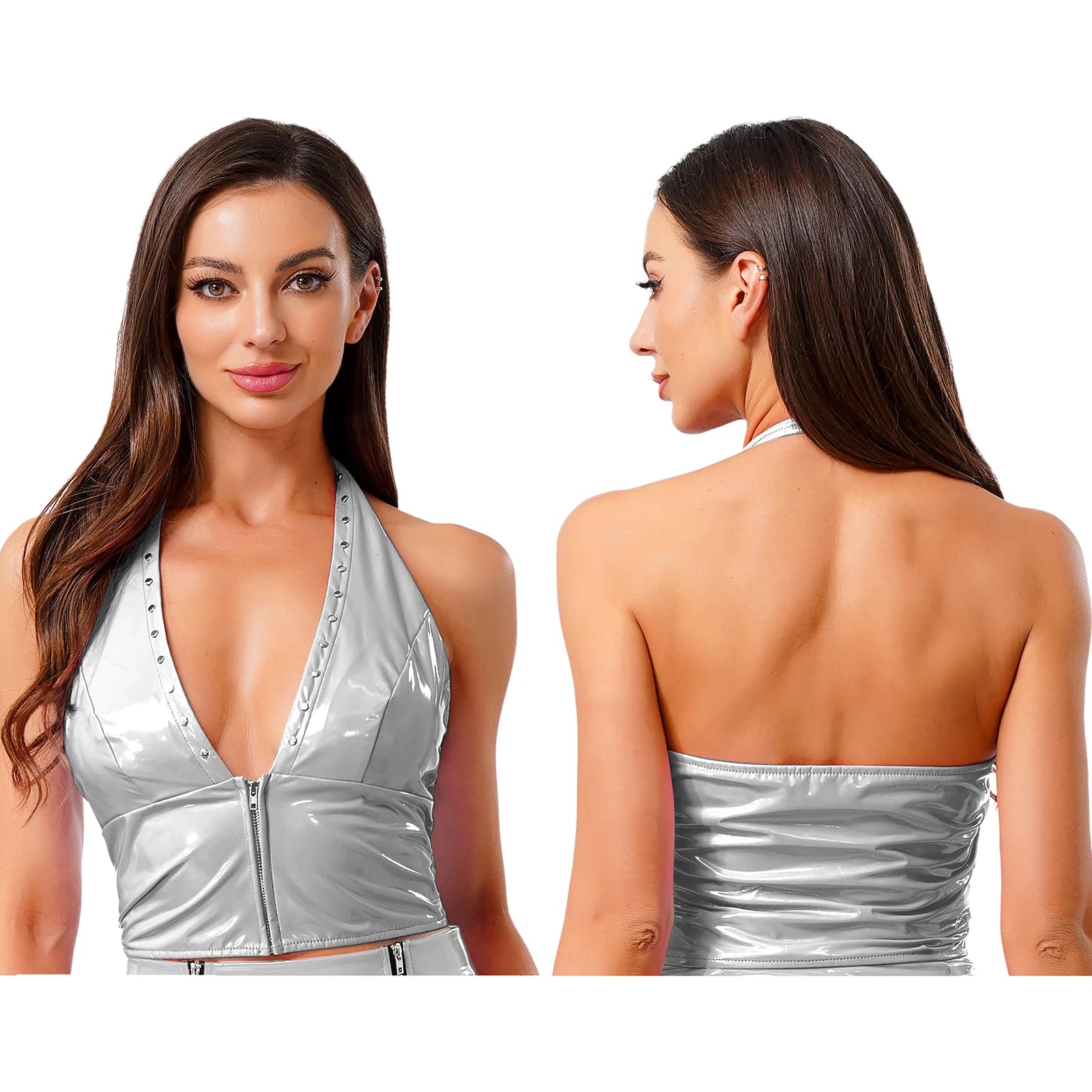 Glossy Patent Leather Crop Top