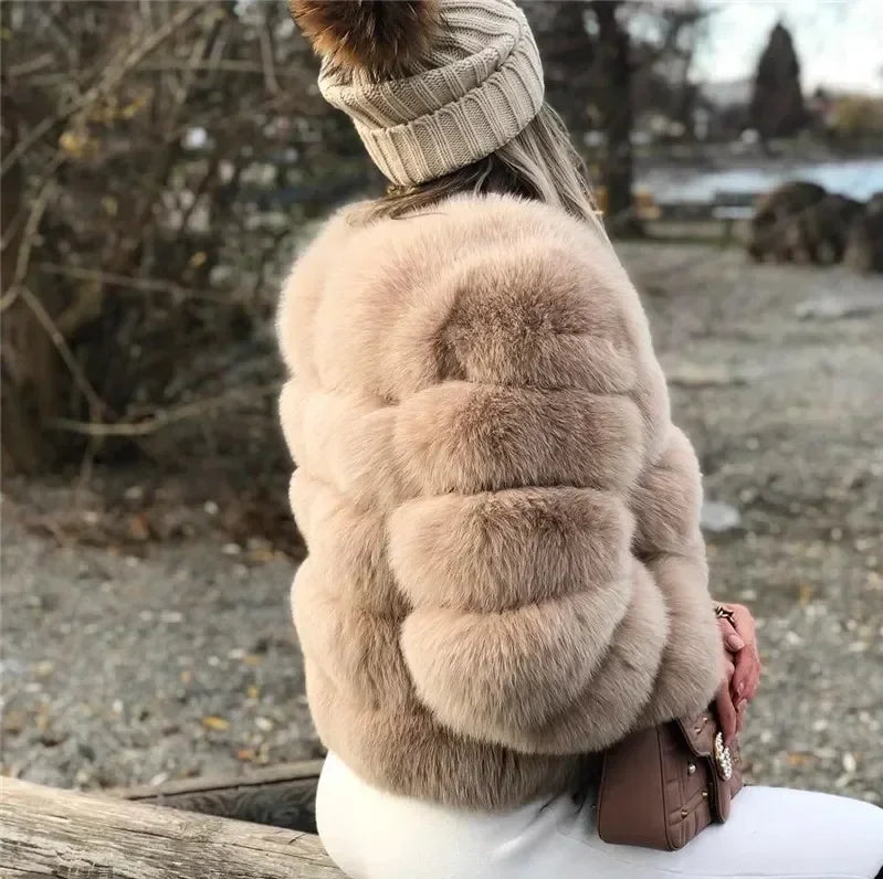 Faux Fox Fur Coat