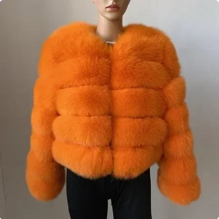 Faux Fox Fur Coat