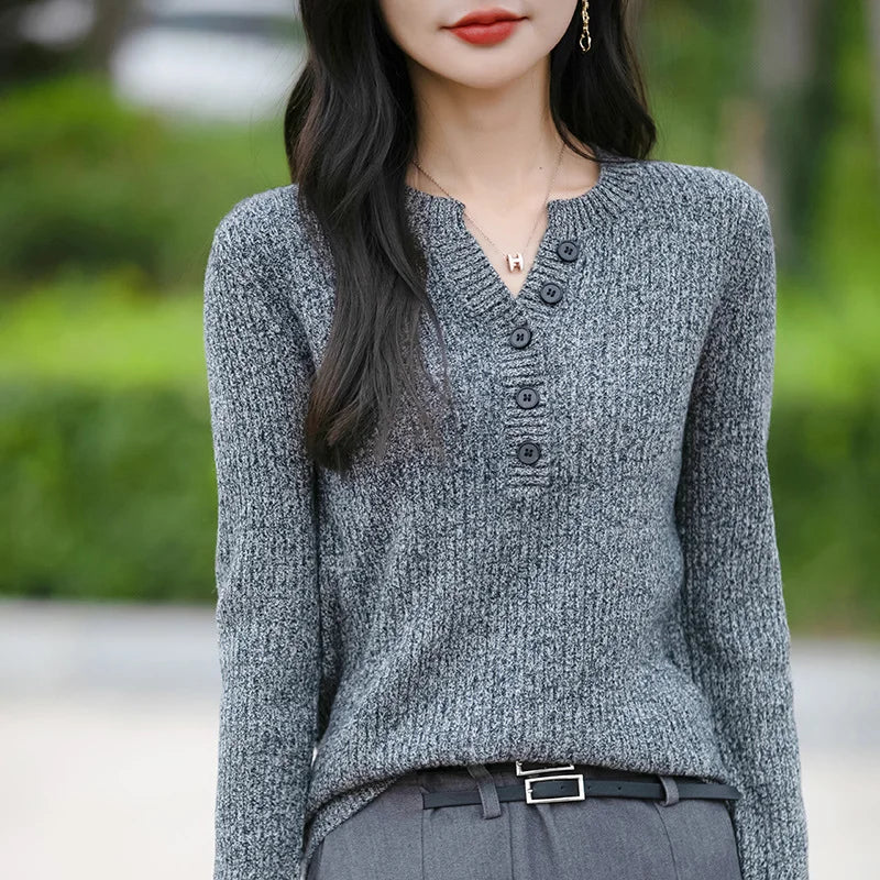 V Neck Knitted Base Sweater