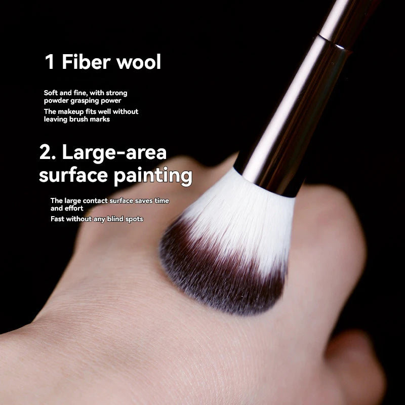 HOURGLASS Powder Brush | For Loose Powder, Foundation, Blush & Bronzer | Synthetic & Natural Hair | Travel Makeup Brush