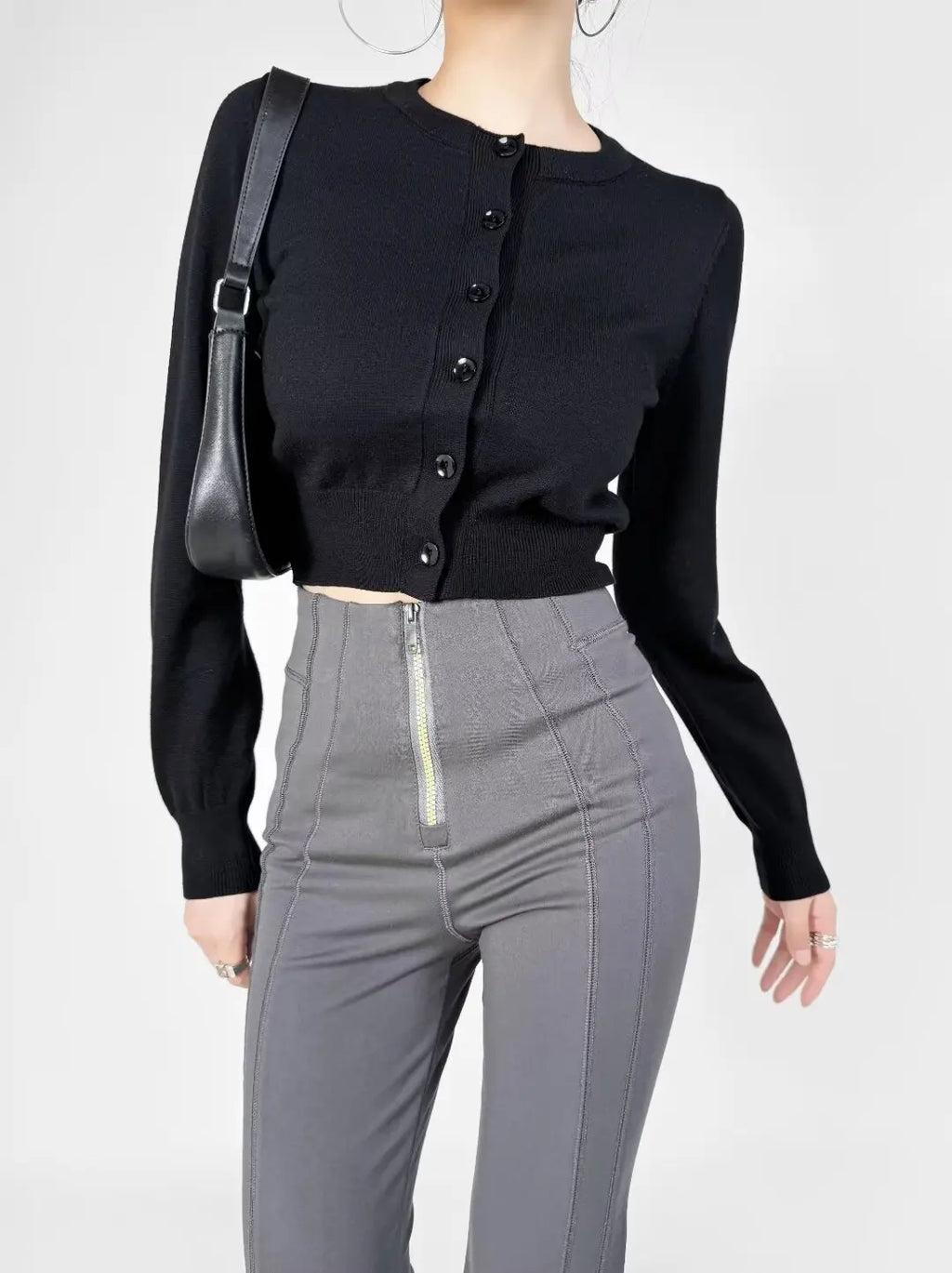 Retro Button Through Pointelle Knit Cardigan