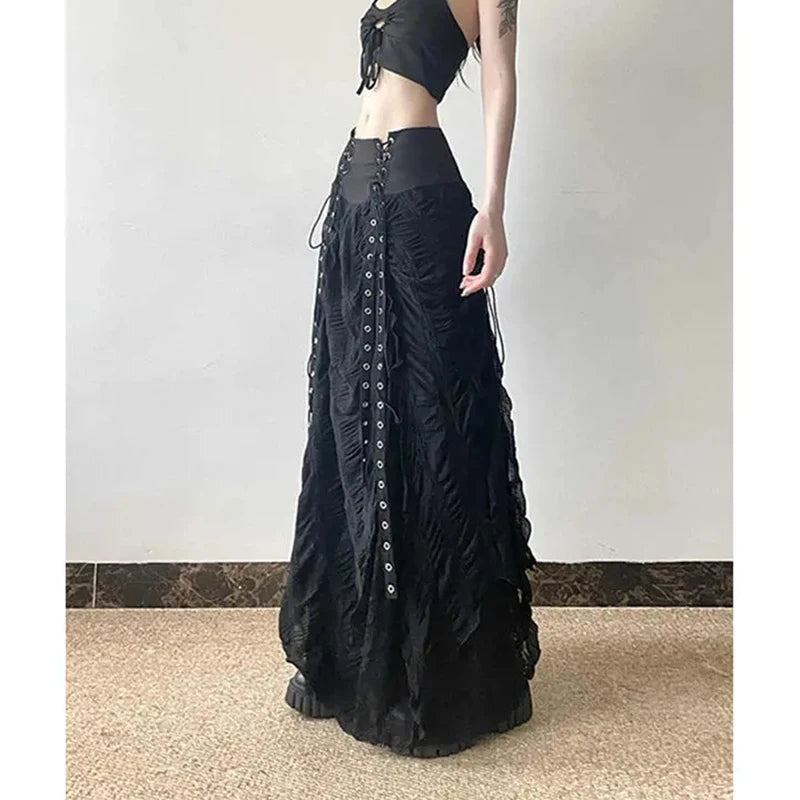 Lace Mesh Long Skirt
