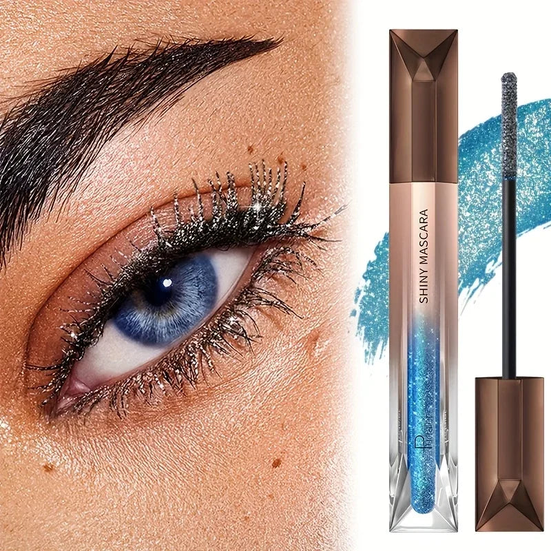 Glitter Sparkling Mascara，Long-Lasting, Effects, Waterproof, Smudge-Proof , crushed diamond mascara pearlescent fine flash