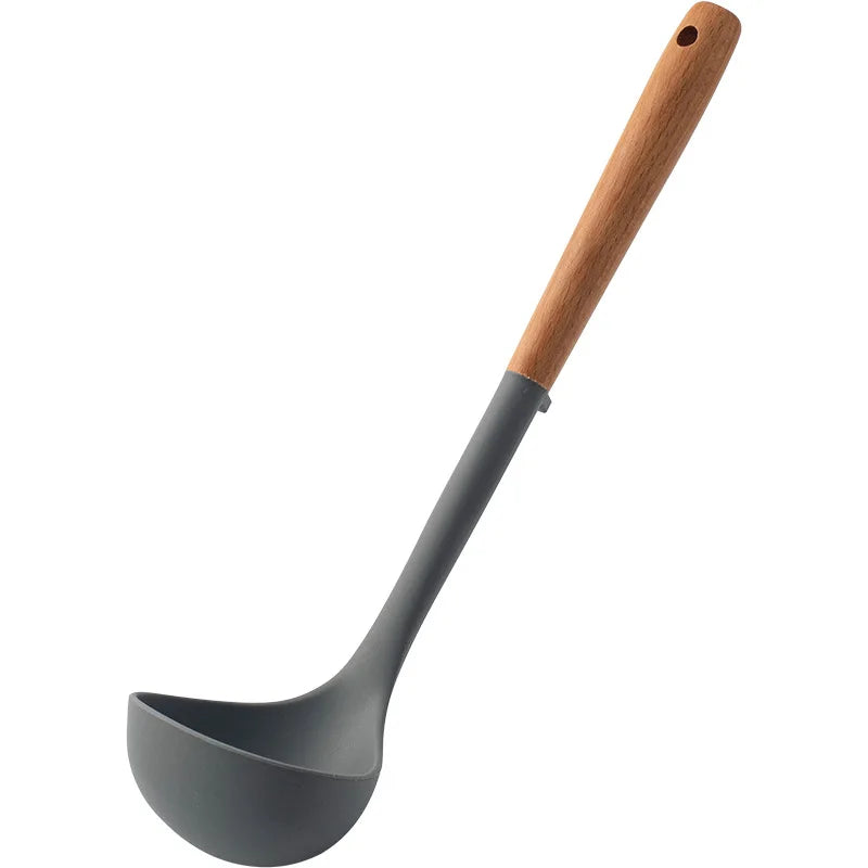 Chinese Style Silicone Wood Handle Spatula