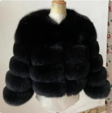 Faux Fox Fur Coat