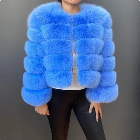 Faux Fox Fur Coat