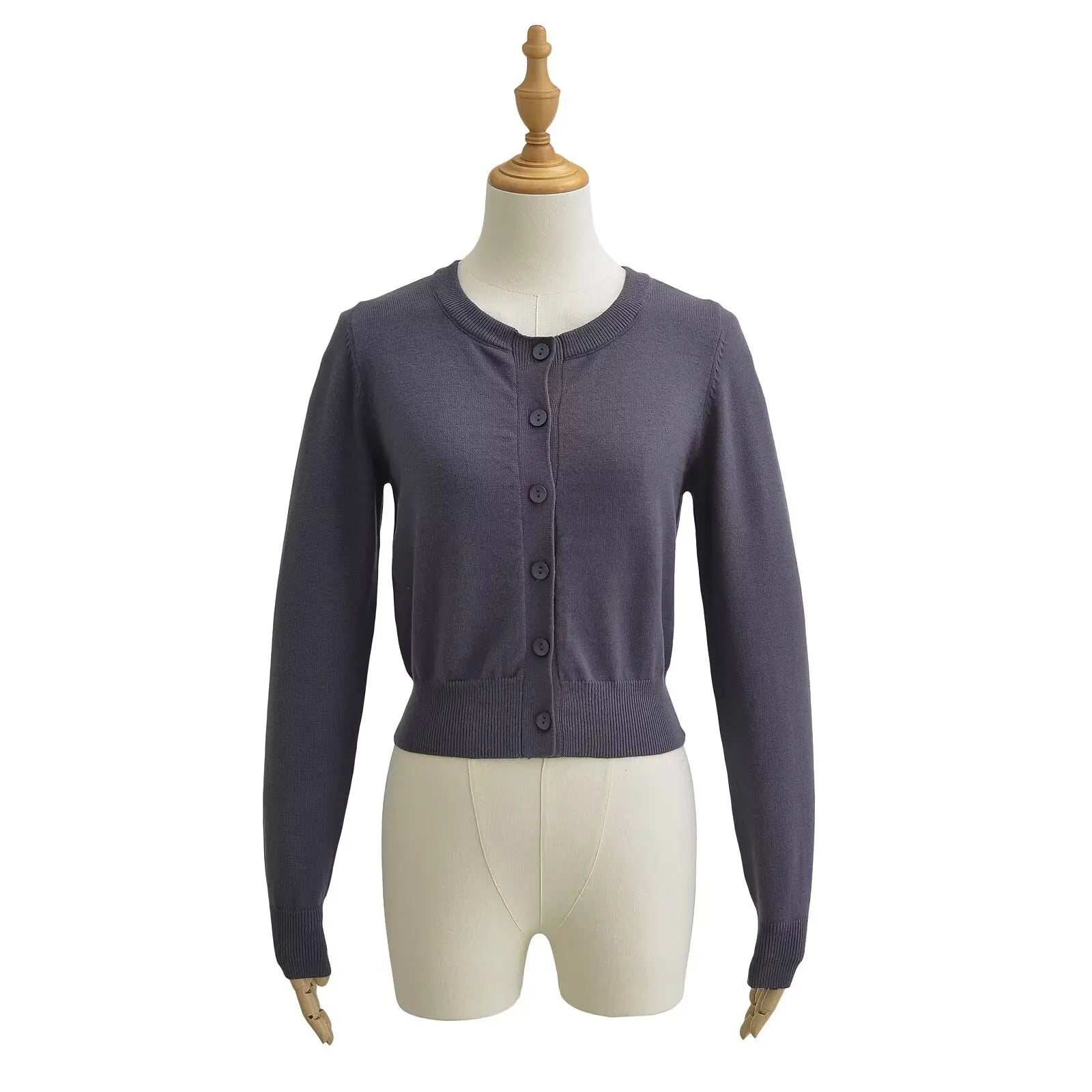 Retro Button Through Pointelle Knit Cardigan